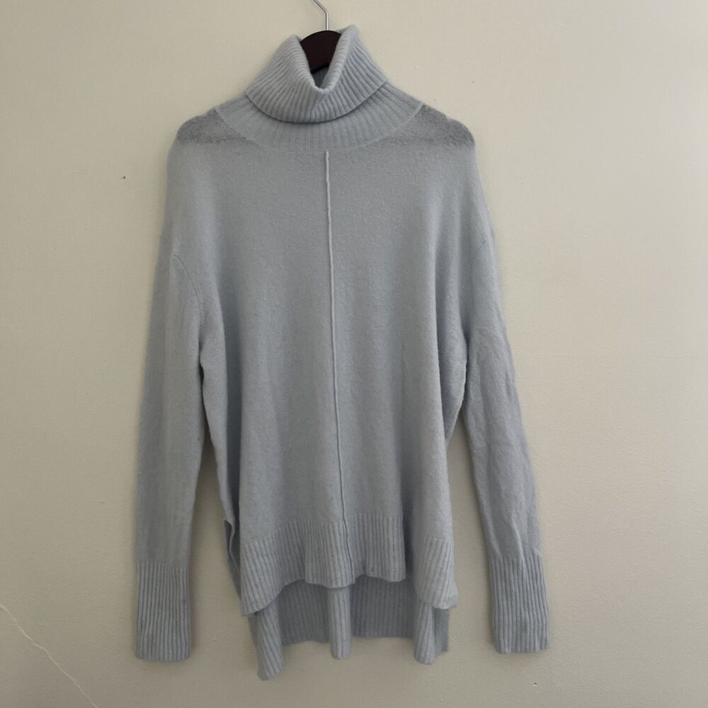 ATHLETA Transit Merino Wool Blend Turtleneck Oversized Sweater, Sky Blue- Small